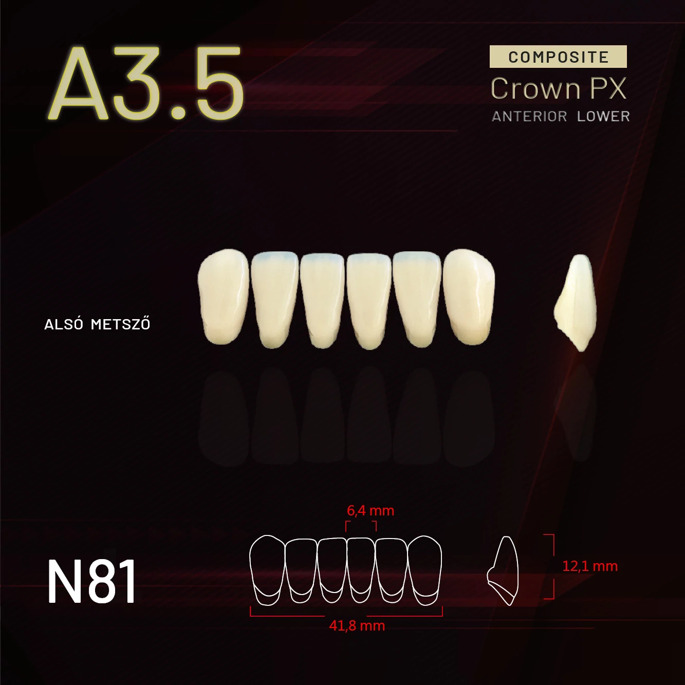 Yamahachi Composit Crown metsző alsó A3,5 N81