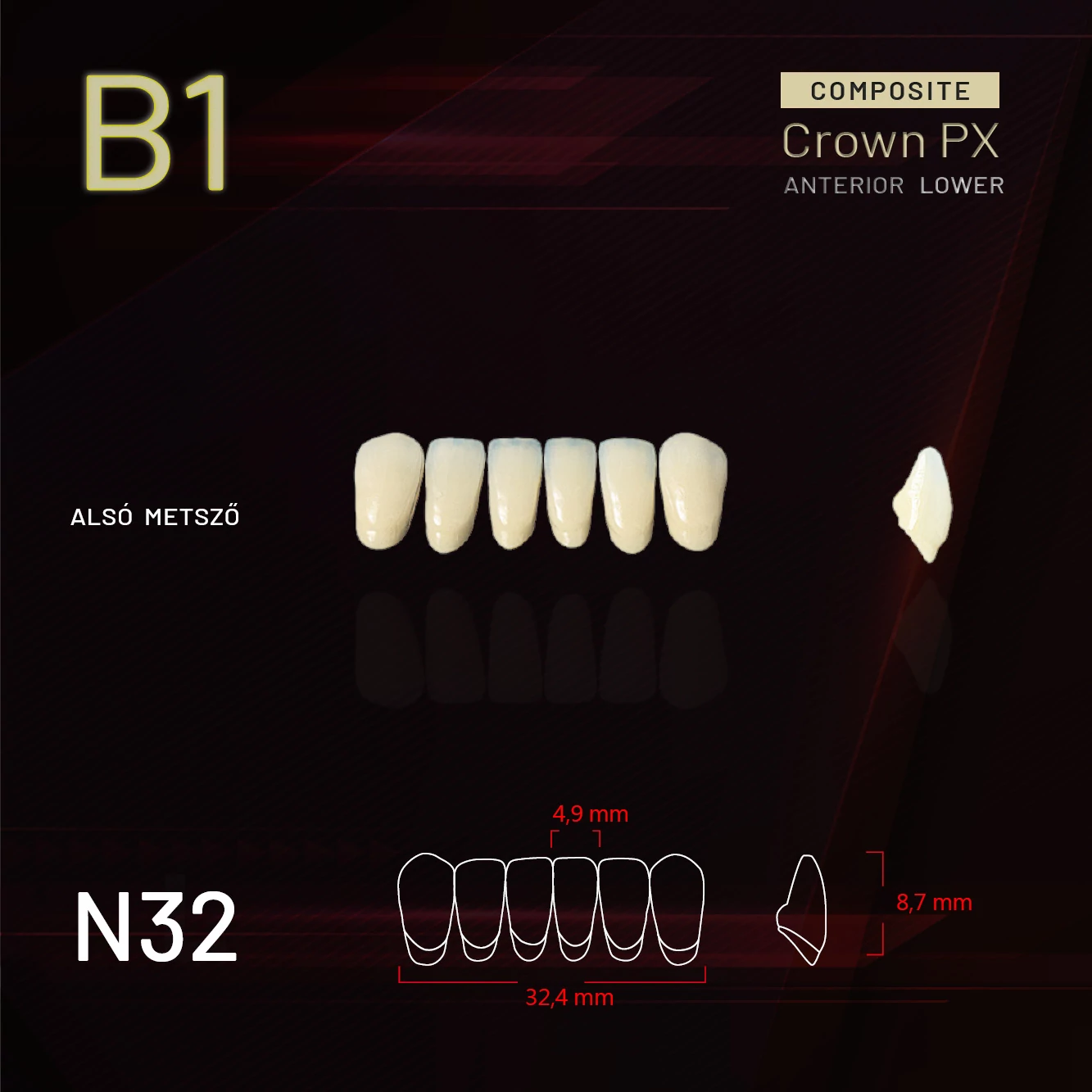 Yamahachi Composit Crown metsző alsó B1 N32