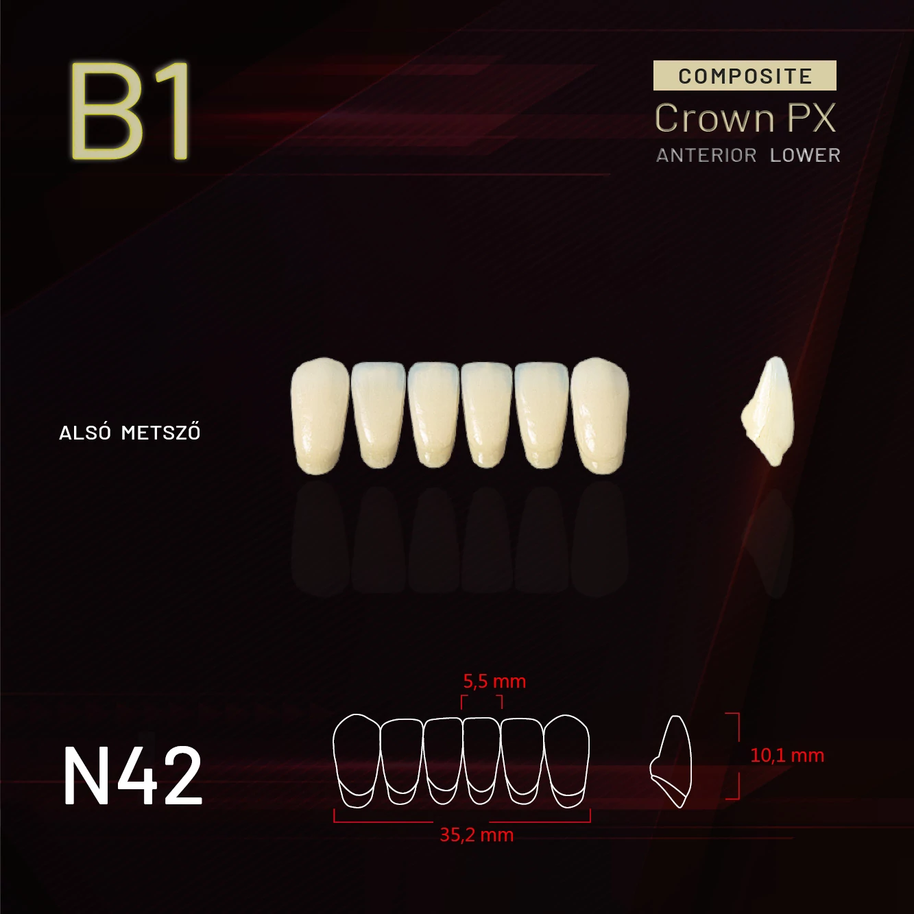 Yamahachi Composit Crown metsző alsó B1 N42