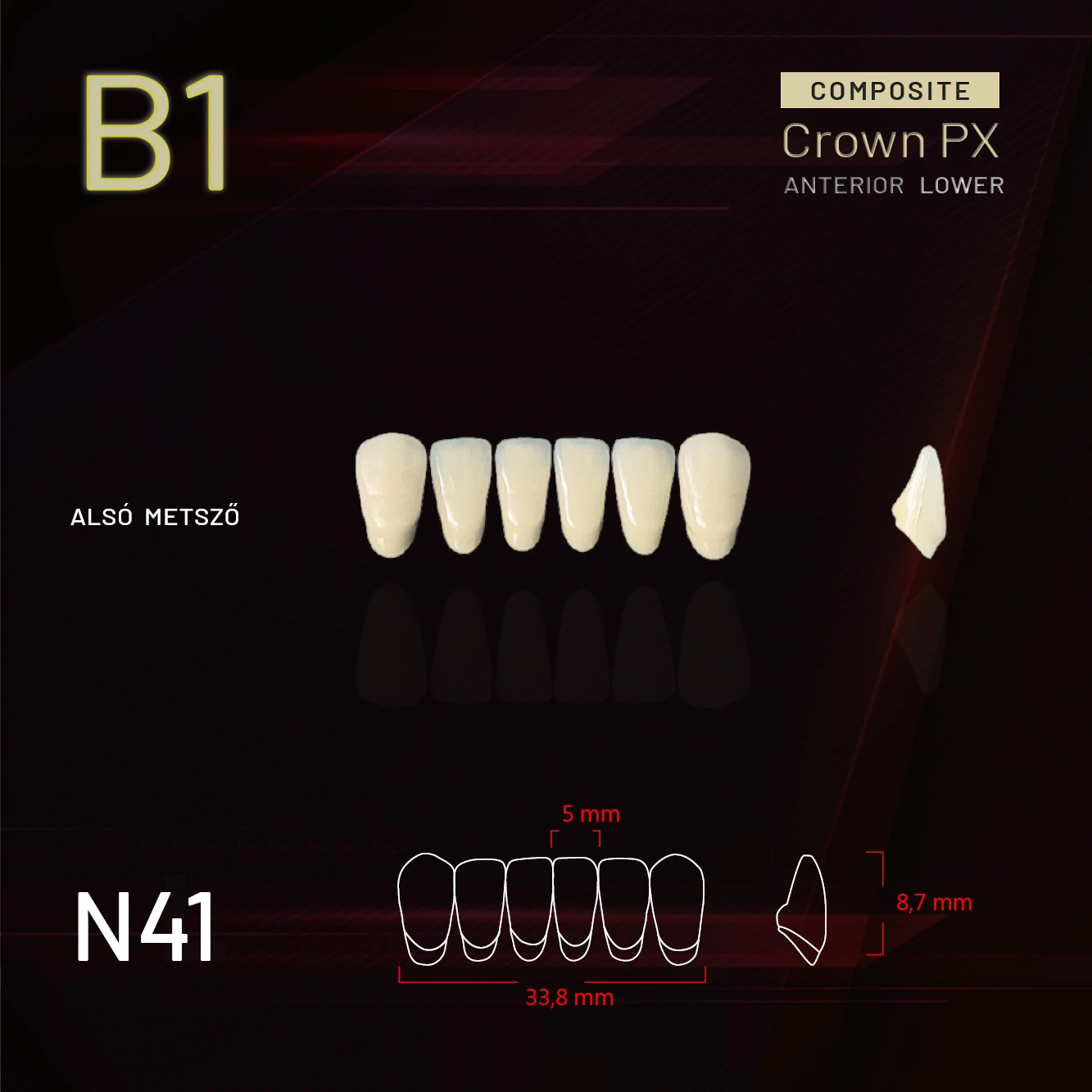 Yamahachi Composit Crown metsző alsó B1 N41