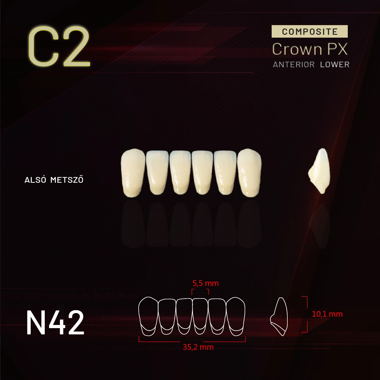 Yamahachi Composit Crown metsző alsó C2 N42