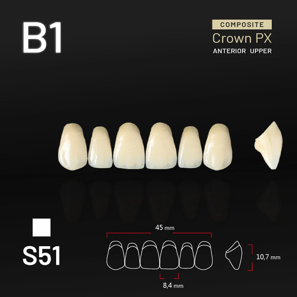 Yamahachi Composit Crown PX upper anterior B1-S51