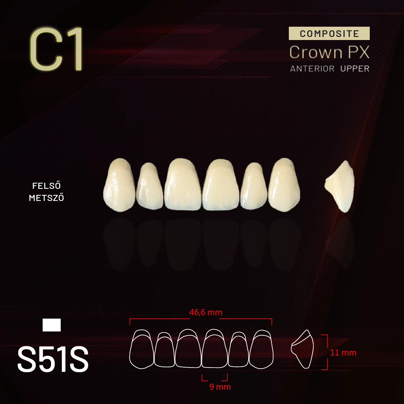 Yamahachi Composit Crown metsző felső C1 S51S