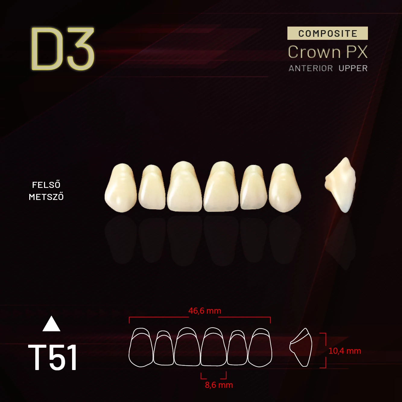 YM Composit Crown Felső metsző D3-T51