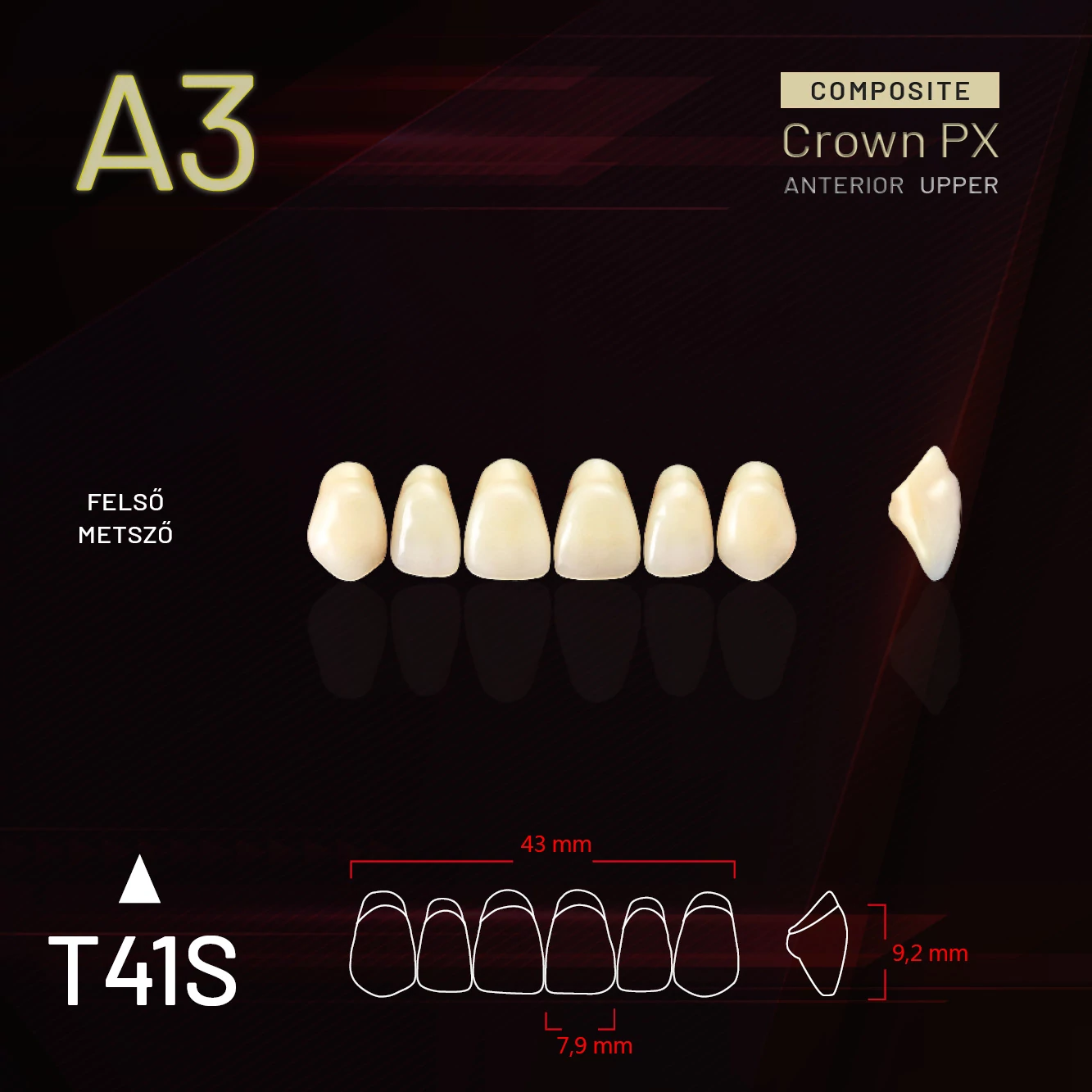 YM Composit Crown Felső metsző A3-T41S