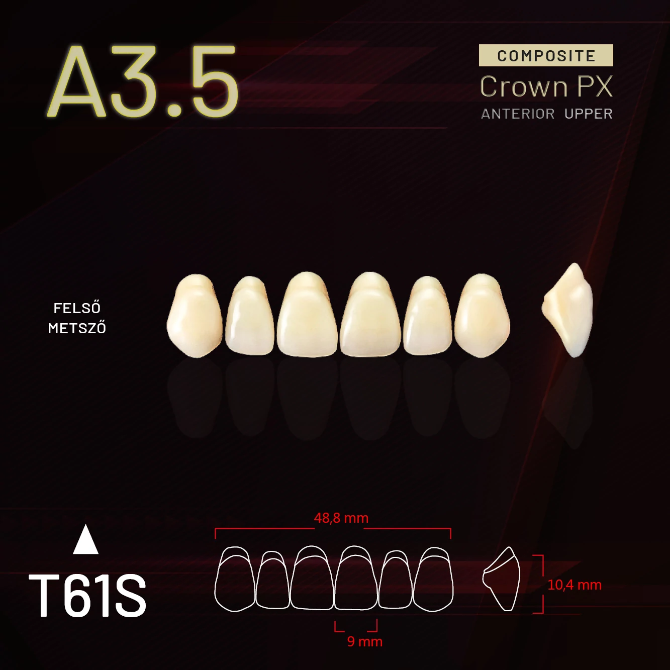 YM Composit Crown Felső metsző A3.5-T61S