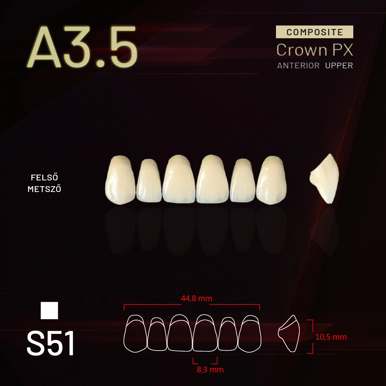 Yamahachi Composit Crown metsző felső A3,5 S51