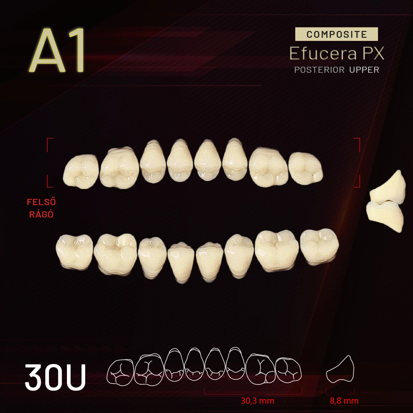 Yamahachi Composit EFUCERA rágó felső A1 28U