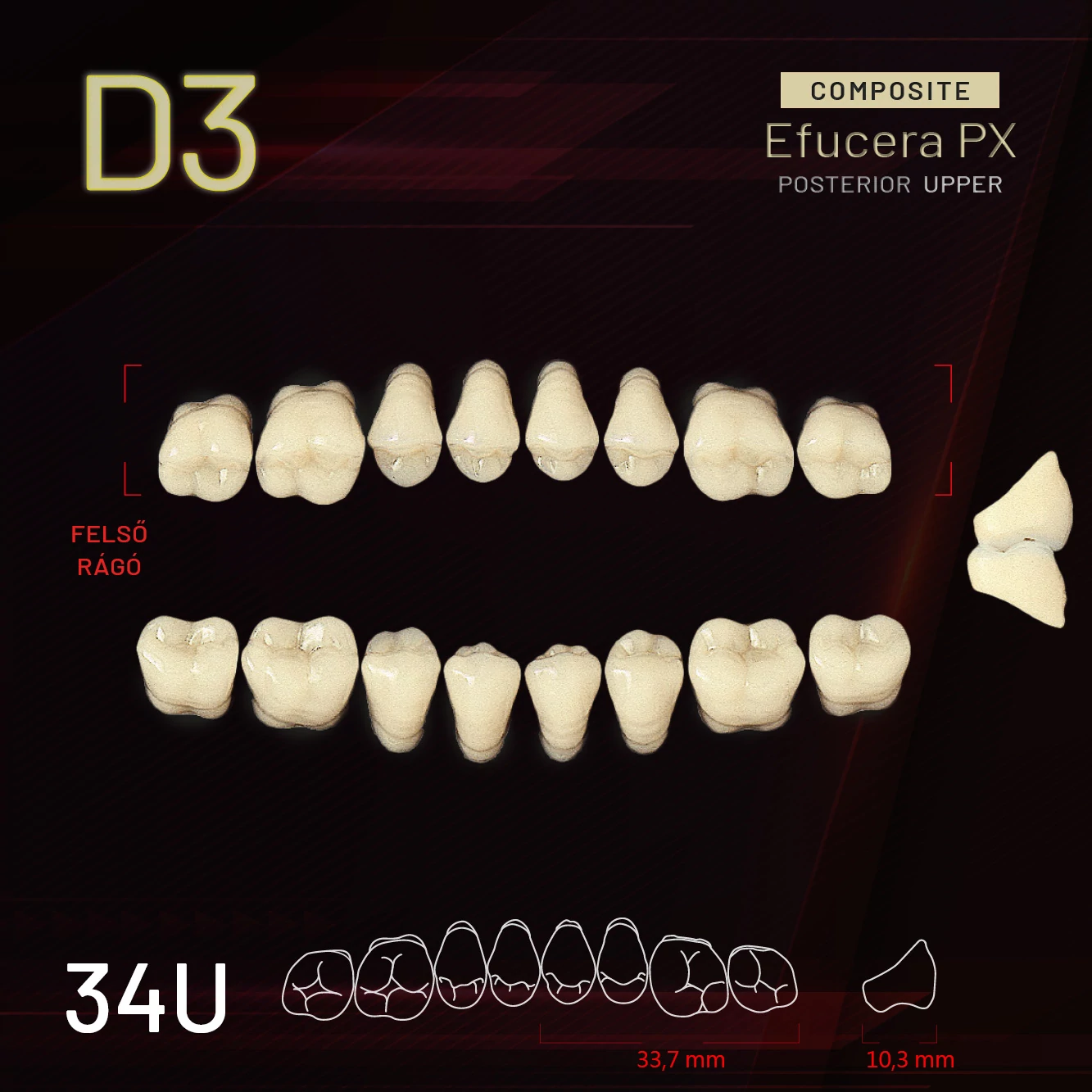 Yamahachi Composit EFUCERA rágó felső D3 34U